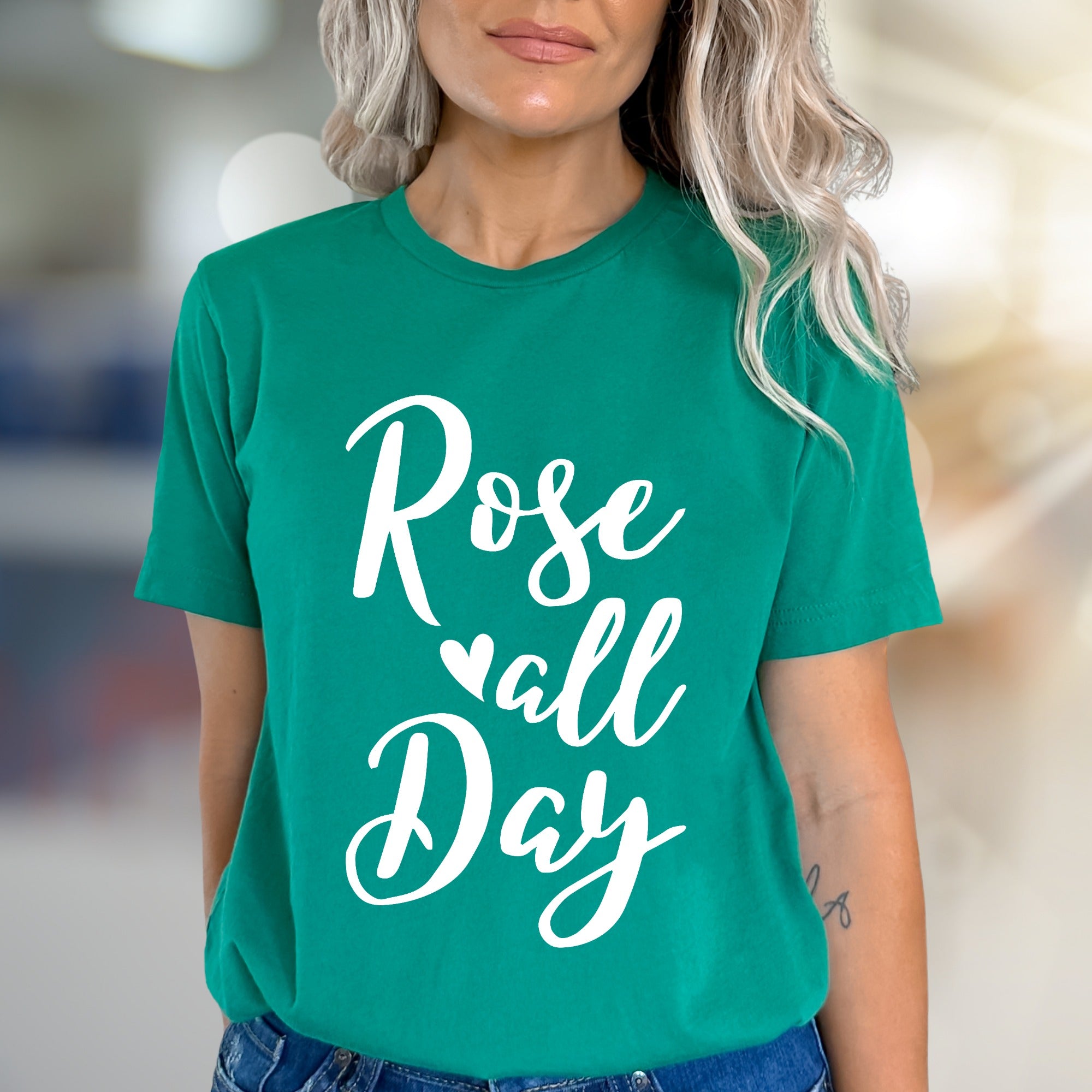 "Rose All Day" Wine Lover Graphic Tee, a Chic Lifestyle Pick for Enthusiasts