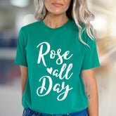 "Rose All Day" Wine Lover Graphic Tee, a Chic Lifestyle Pick for Enthusiasts