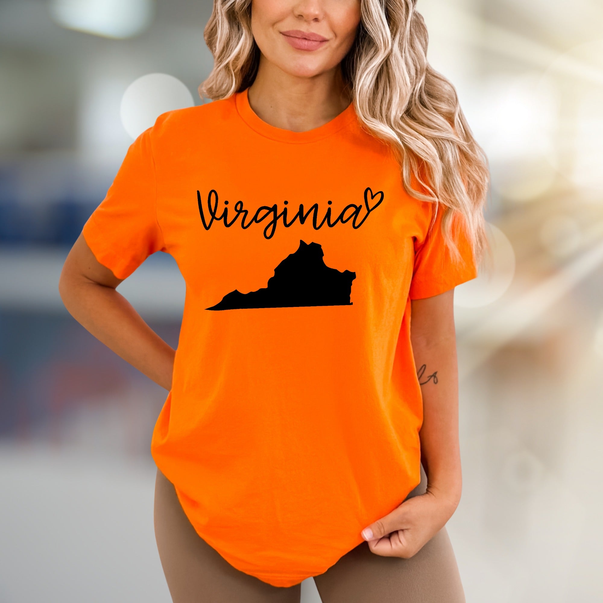 "Virginia" State Outline Graphic Tee, a Hometown Pride Pick for Enthusiasts