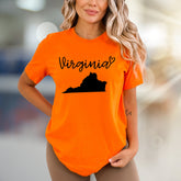 "Virginia" State Outline Graphic Tee, a Hometown Pride Pick for Enthusiasts