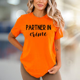 "Partner in Crime" Friendship Graphic Tee, A Playful Pick for Best Friends