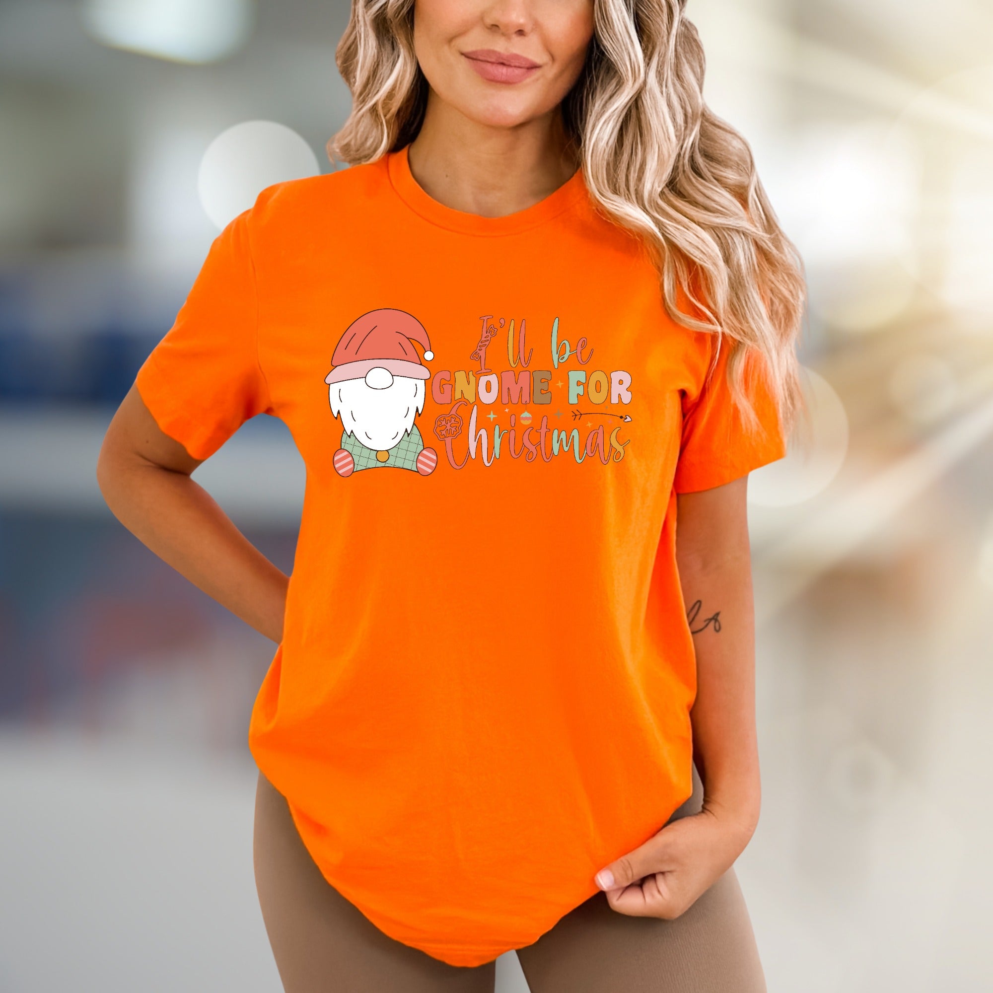 "I'll be Gnome For Christmas" Festive Gnome Graphic Tee, a Holiday Pick for Everyone