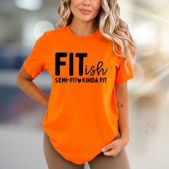"FIT-ish Semi-Fit Kinda Fit" Fitness Humor Graphic Tee, a Gym Life Pick for Everyone