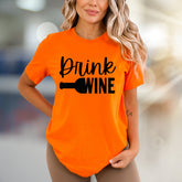 "Drink Wine" Fun Graphic Tee, a Casual Pick for Wine Lovers