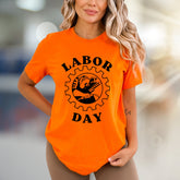"LABOR DAY" Industrial Gear Graphic Tee, a Worker's Pride Pick for Everyone