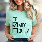 "Te Amo" vs "Tequila" Checkbox Graphic Tee, A Playful Choice for Fun-Lovers