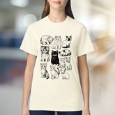 Charming Cat Sketches Graphic Tee, a Feline Lover's Artful Pick