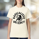 "Radicalized by Basic Decency" Peace Crow Graphic Tee, a Statement Pick for Activists