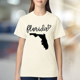 "Florida" State Outline & Script Graphic Tee, a Sunshine State Pick for Travelers