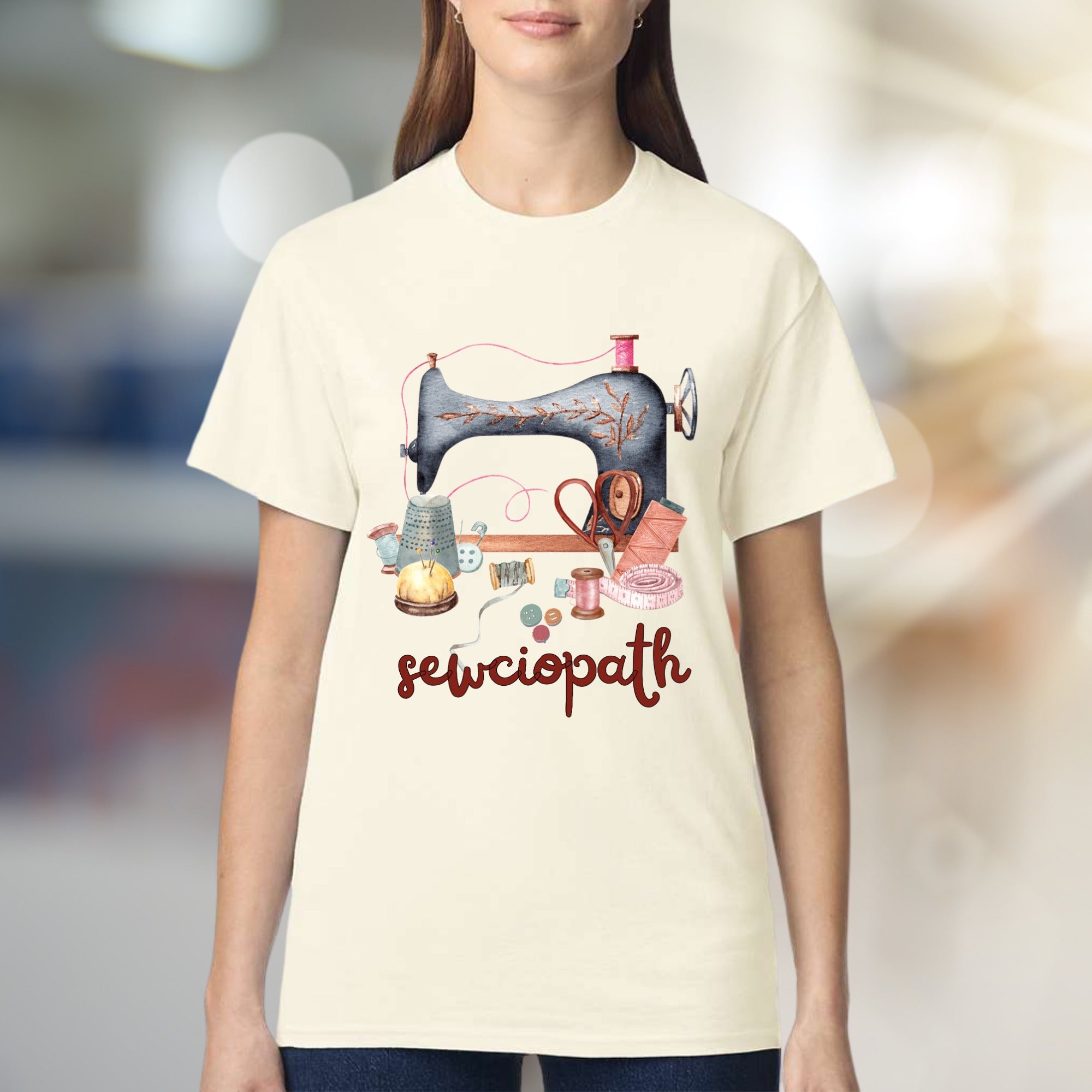"Sewciopath" Craft Core Graphic Tee, a Quirky Pick for Sewing Enthusiasts