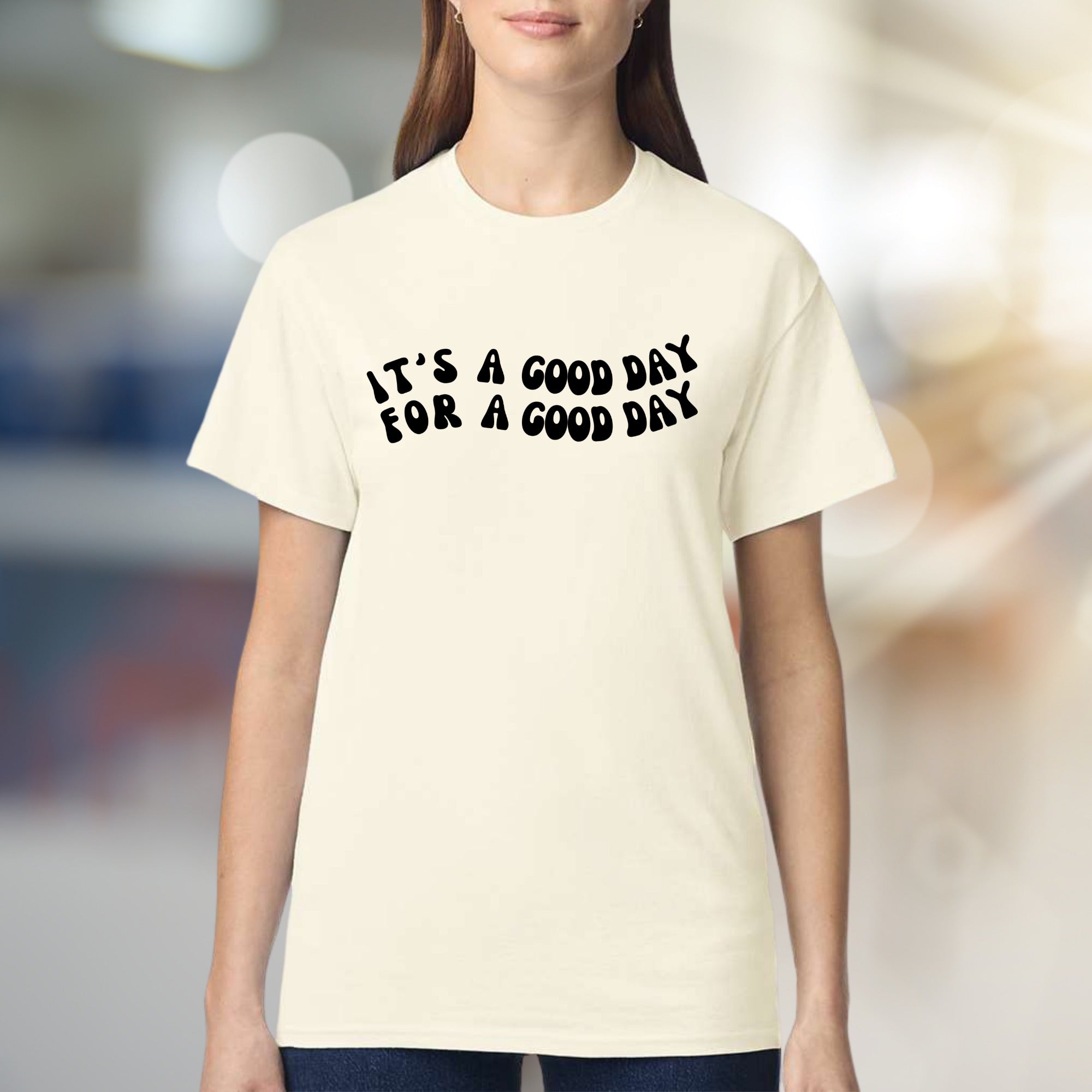 "IT'S A GOOD DAY FOR A GOOD DAY" Groovy Graphic Tee, a Positive Vibe Pick for Everyday