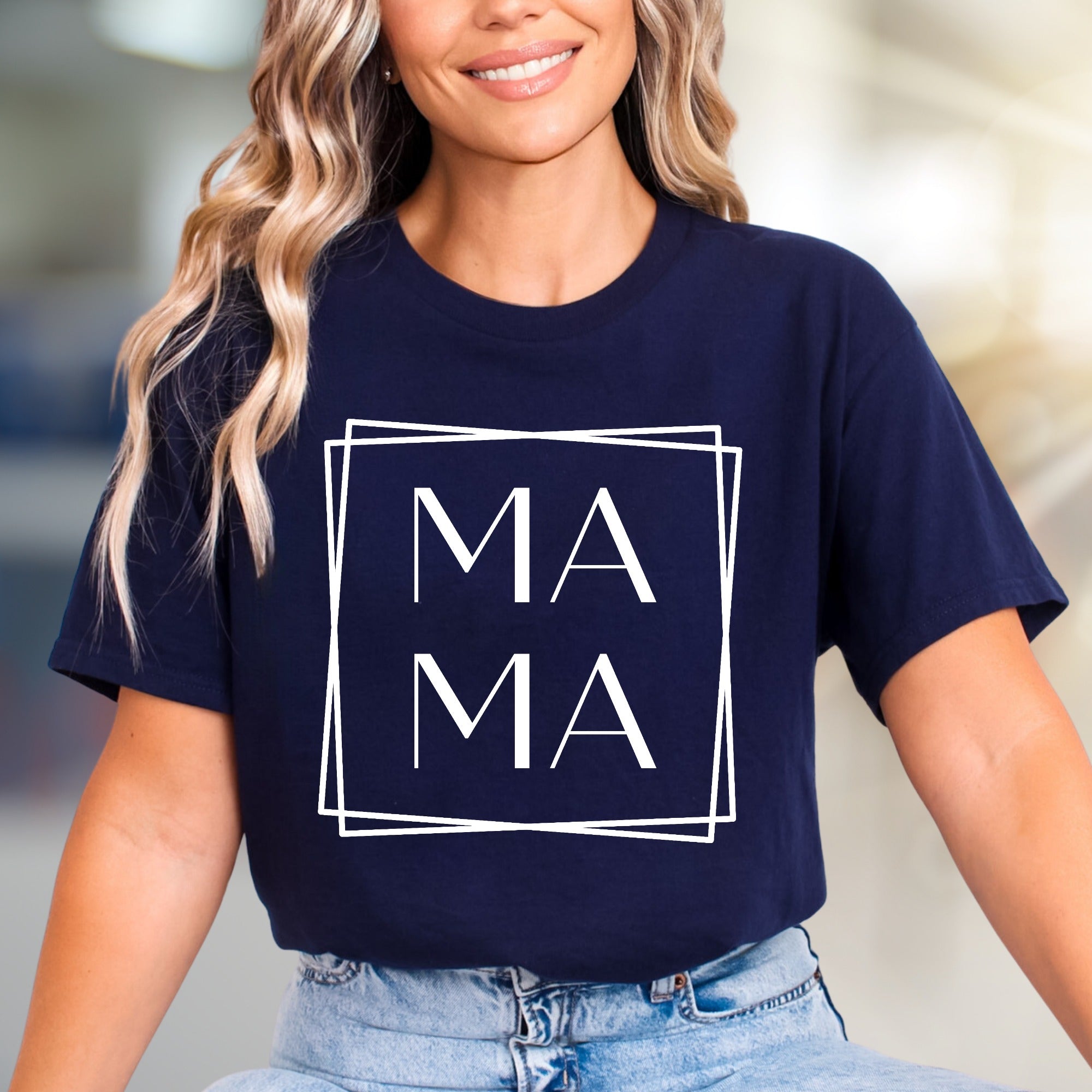 "MAMA MAMA" Minimalist Graphic Tee, a Chic Pick for Modern Moms