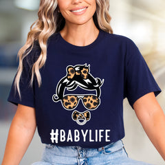 #BABYLIFE Leopard Mama Graphic Tee, a Trendy Mom Life Pick for New Parents