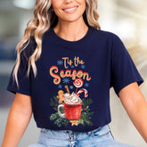 "Tis the Season" Christmas Mug Graphic Tee, a Festive Pick for Holiday Enthusiasts