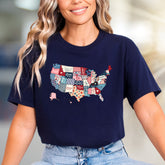 "Loved. Empowered. Brave." Christian Patchwork USA Graphic Tee, a Faith-Inspired Pick for Believers