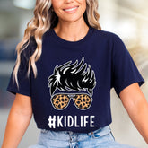 #KIDLIFE Messy Hair Bun Leopard Sunglasses Graphic Tee, a Mom Life Pick for Parents