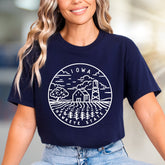 "IOWA HAWKEYE STATE" Farm Scene Graphic Tee, a Rustic Pick for State Pride
