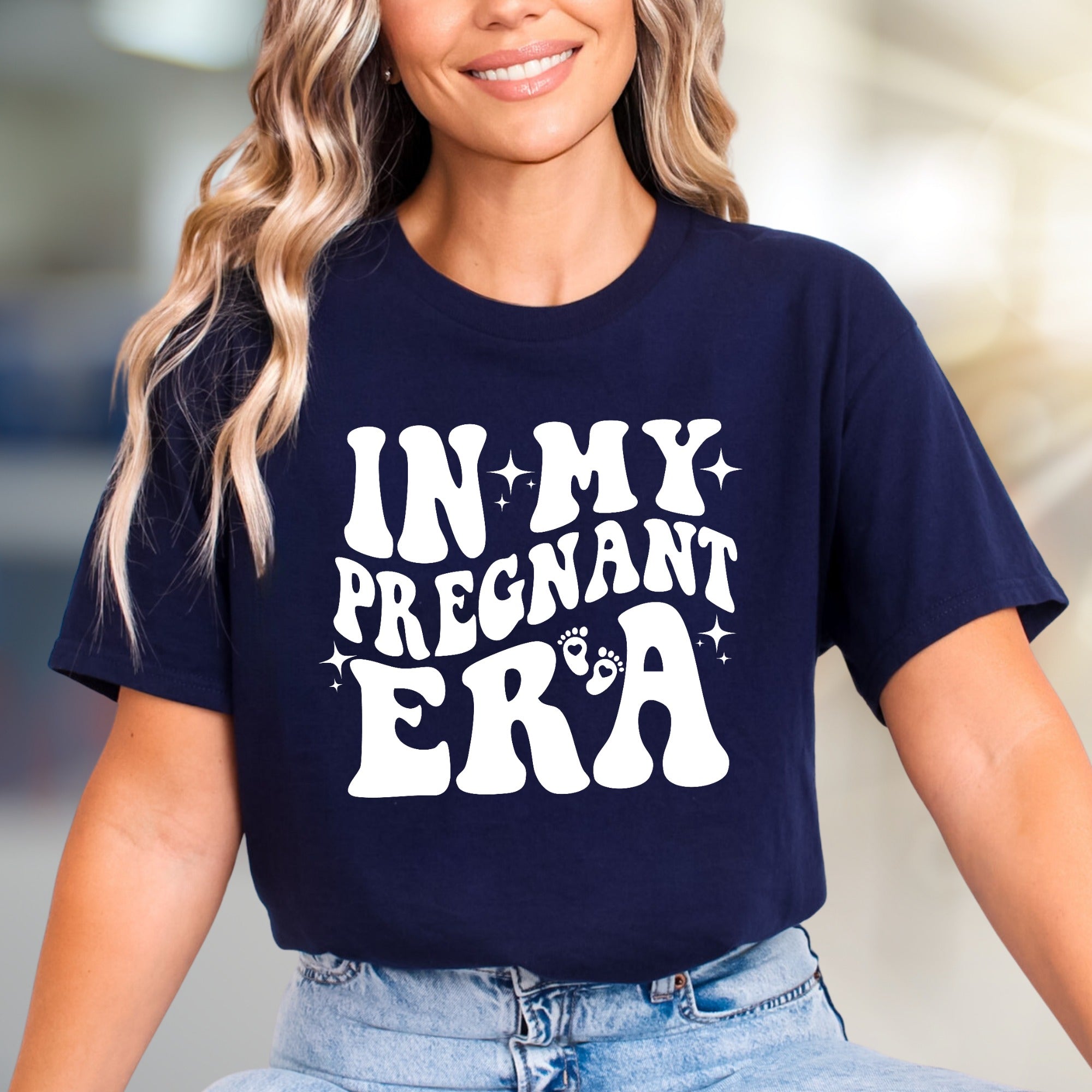 "IN MY PREGNANT ERA" Groovy Graphic Tee, a Mamma-to-Be Pick for Expecting Moms