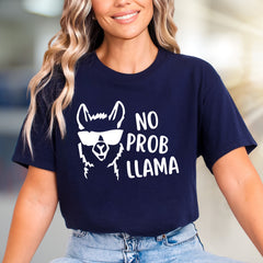 "NO PROB LLAMA" Cool Llama Graphic Tee, a Funny Animal Lover's Pick for Everyone