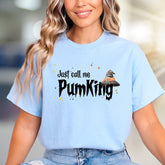 "Just Call Me PumKing" Halloween Graphic Tee, a Spooky Chic Pick for Holiday Enthusiasts
