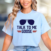 "Talk To Me Goose" Aviator Graphic Tee, a Maverick Fan Pick for Movie Lovers