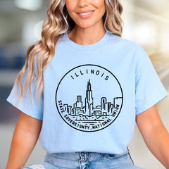 "ILLINOIS STATE SOVEREIGNTY, NATIONAL UNION" Skyline Graphic Tee, a Heritage Pick