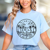 "Florida In God We Trust" Tropical Flamingo Tee, a Retro Florida Pick for Beach Lovers