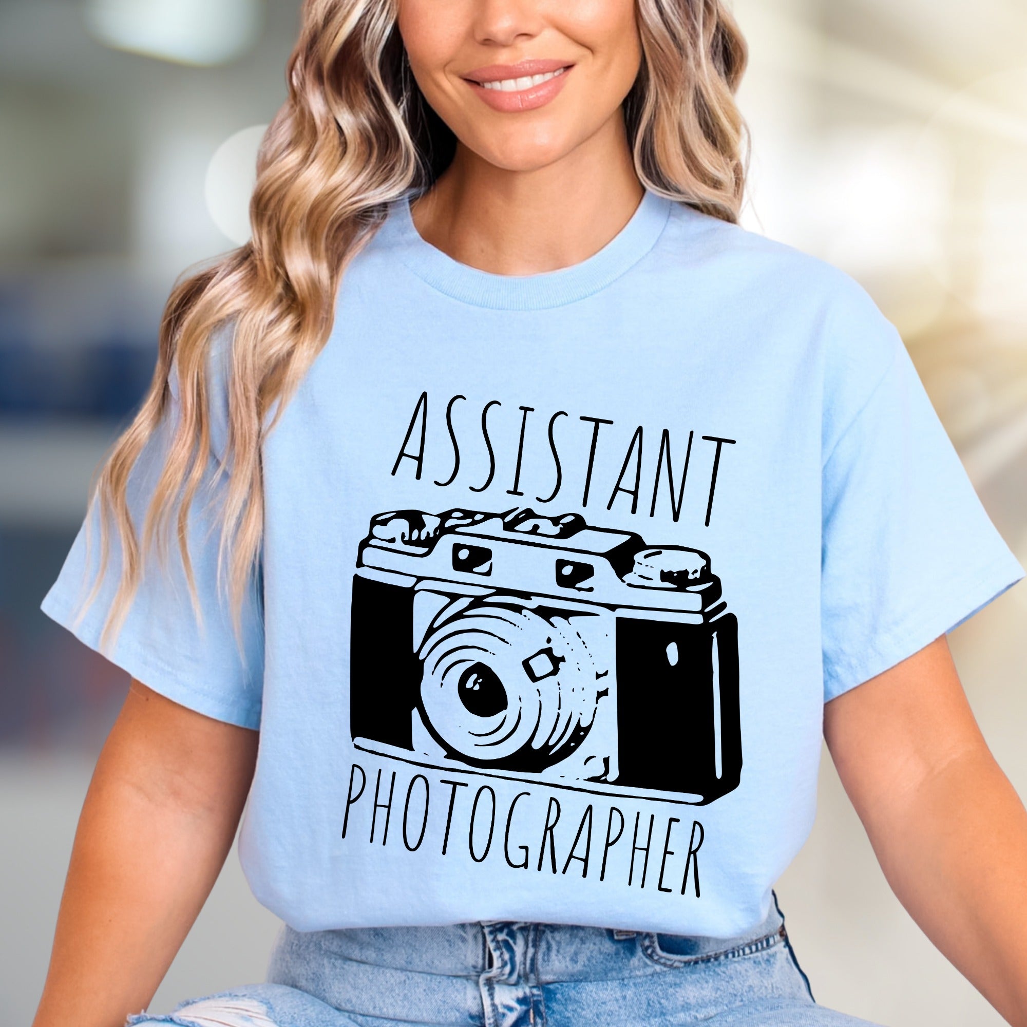 "ASSISTANT PHOTOGRAPHER" Vintage Camera Graphic Tee, a Photography Lover's Unisex Tee