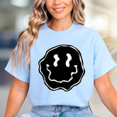 Melty Blob Smiley Face Graphic Tee, a Groovy Abstract Pick for Expressive Souls