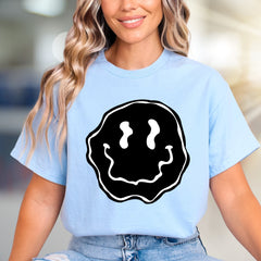 Melty Blob Smiley Face Graphic Tee, a Groovy Abstract Pick for Expressive Souls