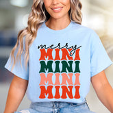 "Merry Mini Mini Mini Mini" Festive Groovy Graphic Tee, a Holiday Apparel Pick for Celebrators
