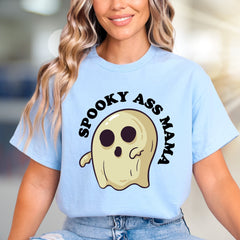 “SPOOKY ASS MAMA” Ghost Graphic Tee, a Halloween Vibe for Moms