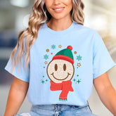 Leopard Smile Face Graphic Tee, a Festive Holiday Vibe for Everyone