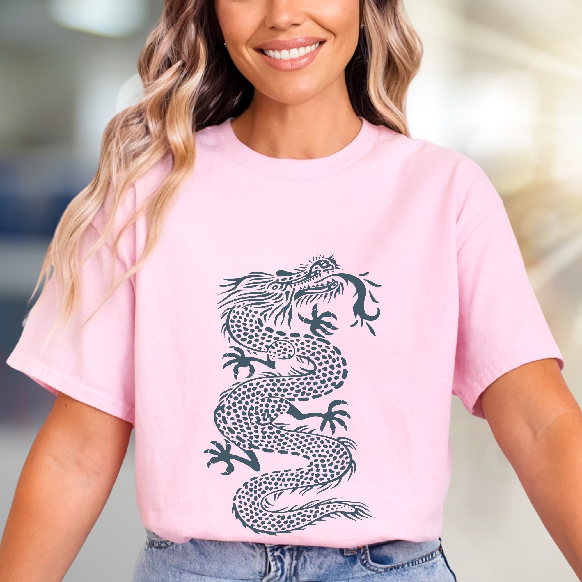 Ornate Dragon Chinese Symbol Graphic Tee, an Asian Cultural Graphic for Everyone