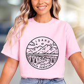 "IDAHO ESTO PERPETUA" Nature Scenic Graphic Tee, a Mountain Lover's Pick for Travelers