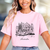 "Amsterdam" Canal City Graphic Tee, a Travel Souvenir Pick for Wanderers