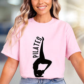 "Pilates" Acrobat Pose Graphic Tee, a Wellness Pick for Fitness Enthusiasts