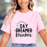 "DAY DREAMER Drinker" Laid-Back Graphic Tee, a Witty Lifestyle Pick for Fun-Loving Adults