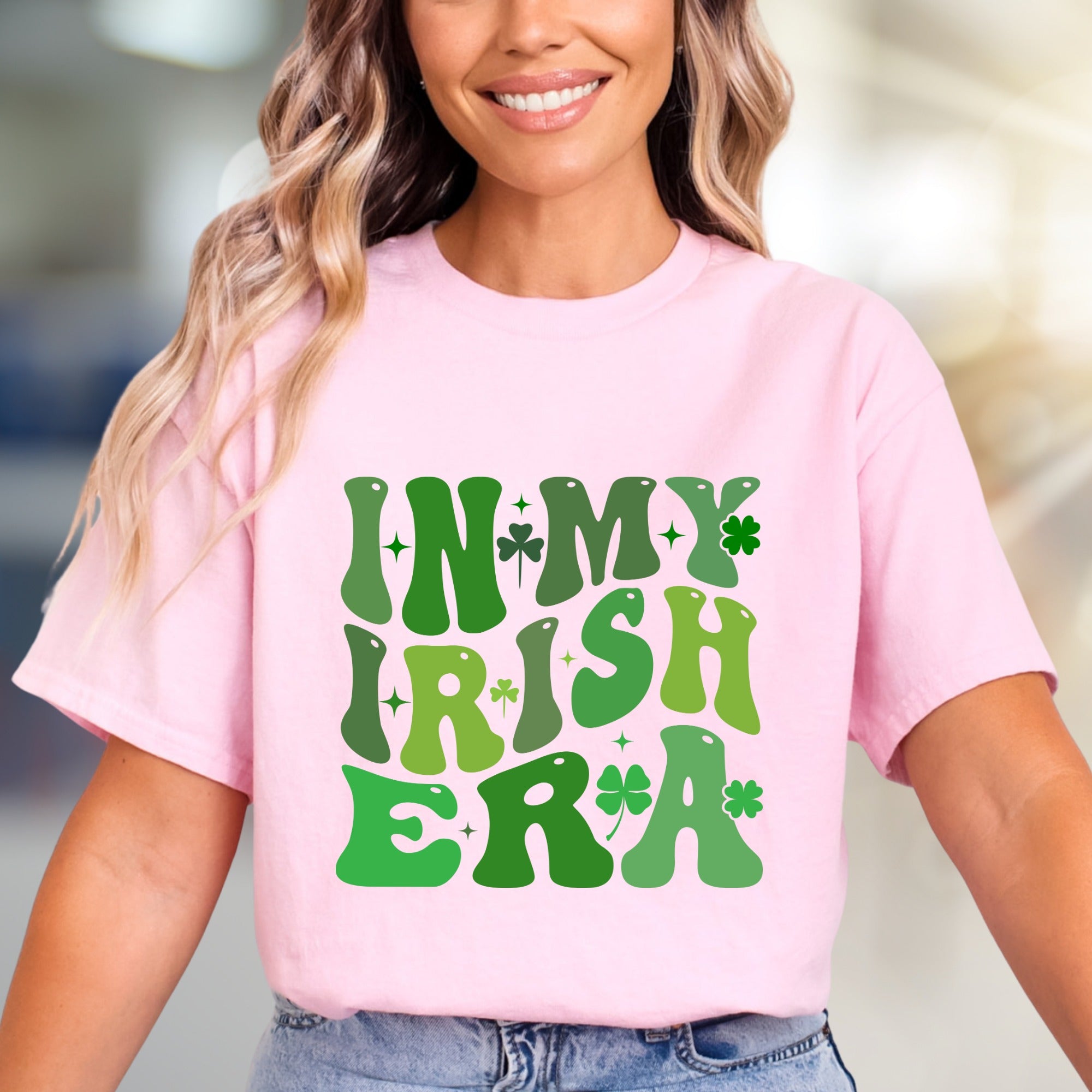 "IN MY IRISH ERA" Groovy St. Patrick's Day Graphic Tee, a Retro Vibe for Celebrators