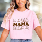 "MAMA MAMA MAMA" Comfort Waves Graphic Tee, a Motherhood Style Pick for Everyday Wear