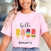 "hello summer" Popsicle Graphic Tee, a Summer Refreshment Pick for All