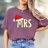 "MRS" with Santa Hat Christmas Graphic Tee, a Festive Holiday Pick for Her