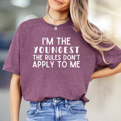 "I'm the Youngest" Sibling Humor Graphic Tee, a Fun Statement Pick for Family Events