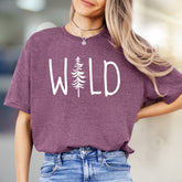 "WILD" Forest Tree Graphic Tee, a Nature-Inspired Pick for Adventurers