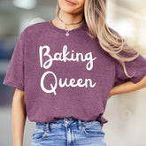 "Baking Queen" Script Graphic Tee, a Culinary Chic Pick for Home Bakers