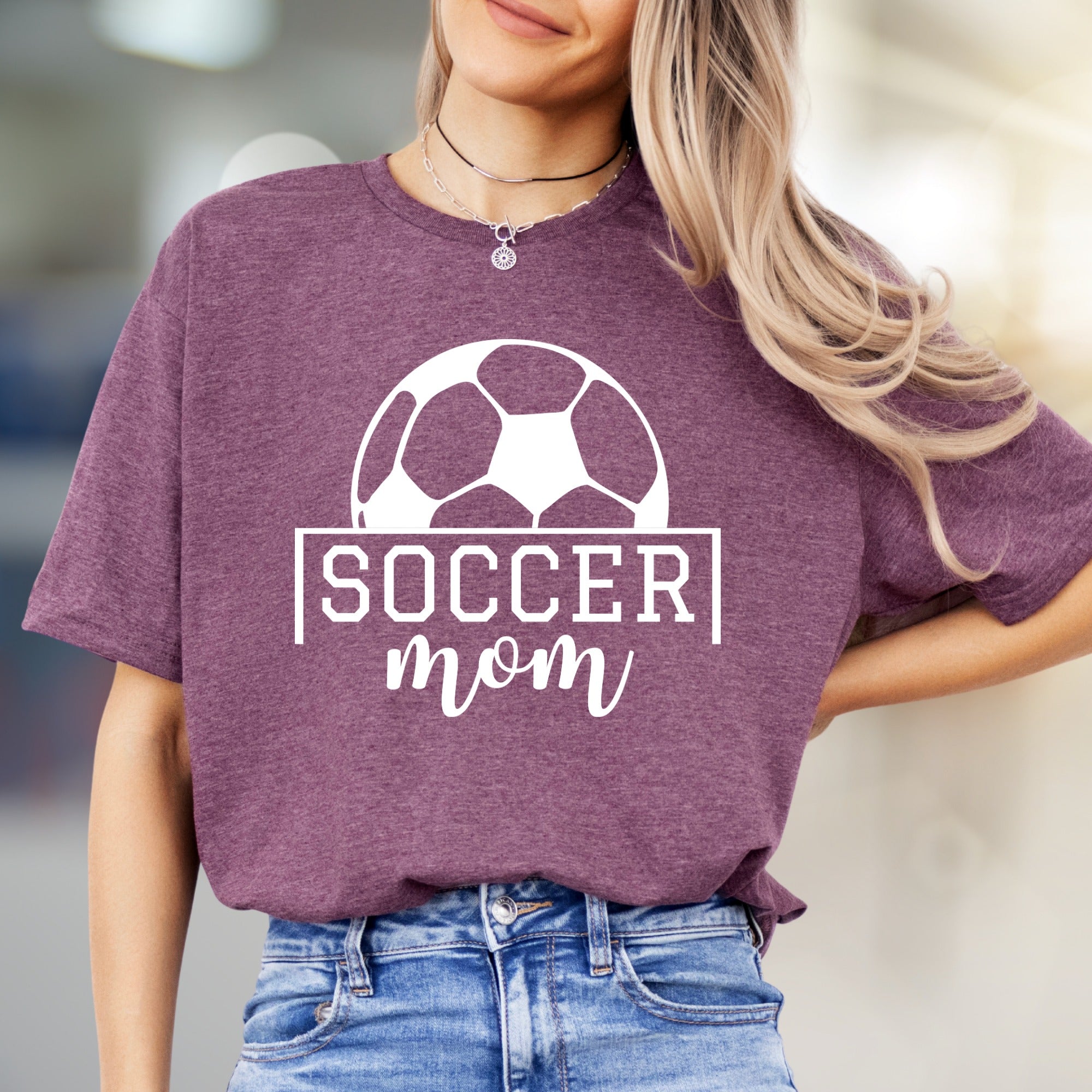 "SOCCER Mom" Sports Fan Graphic Tee, a Lifestyle Pick for Dedicated Guardians