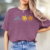 Wave Turtle Sun Graphic Tee, A Beach Vibe Pick for Ocean Lovers