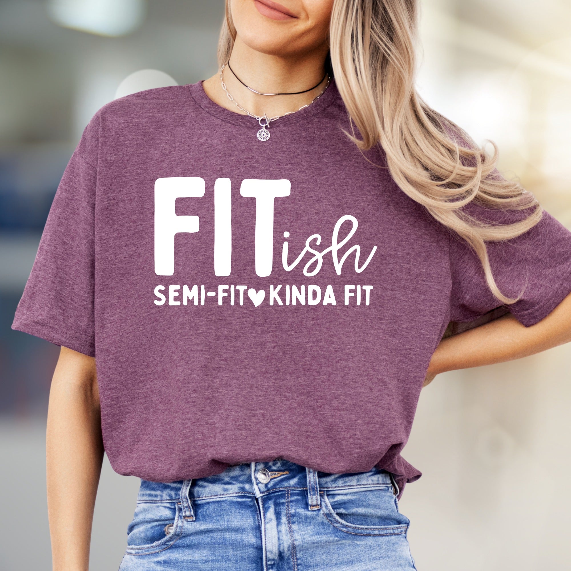 "FITish Semi-Fit Kinda Fit" Funny Humorous Graphic Tee, a Gym Life Pick for Casual Wear