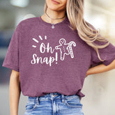 "Oh Snap!" Gingerbread Man T-shirt, a Festive Holiday Graphic Tee for Everyone