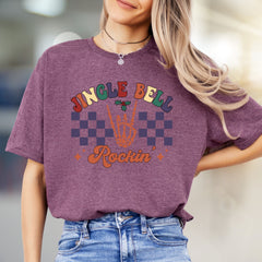 "Jingle Bell Rockin'" Retro Christmas Graphic Tee, a Festive Vibe for Holiday Lovers